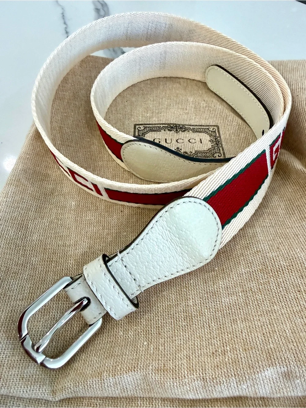 Gucci Web Logo Belt